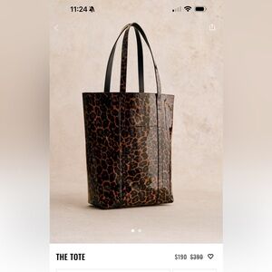 Sezane Brown Leopard Tote Bag